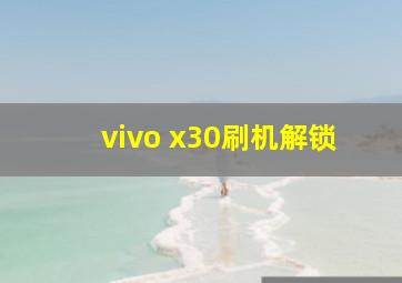 vivo x30刷机解锁